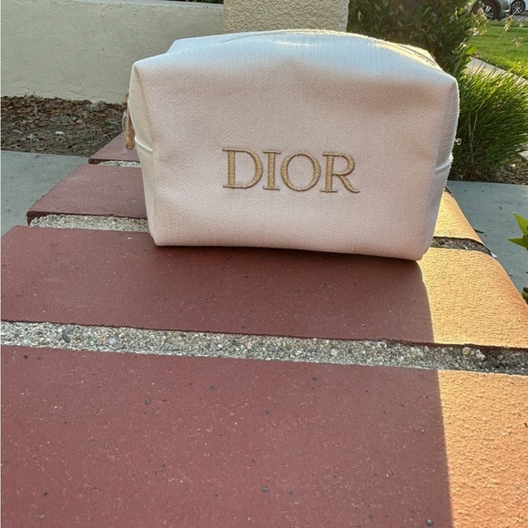 Dior gold and White Cosmetic Pouch - Picture 2 of 3